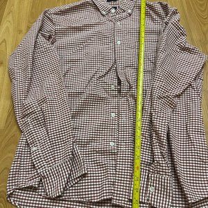 J Crew Pink/Red/White Button Down Casual Shirt Slim Oxford Size Large
